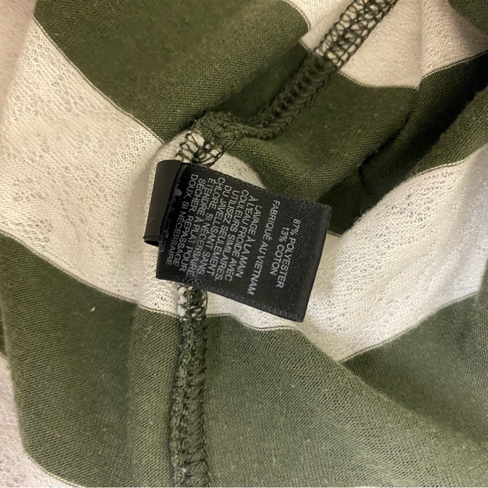 EXPRESS Long Sleeve Shirt- Green and White - Cotton Polyester - Picture 8 of 9